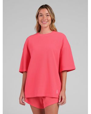 Comfrt Waffle Lounge Tee Shirt - Pink