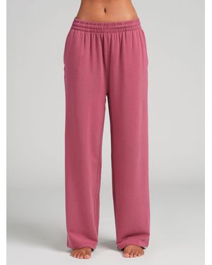 Comfrt Luxe Terry Lightweight Straight Leg Pants - Pink