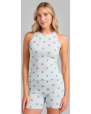 Comfrt Rib Contour High Neck Tank - Blue