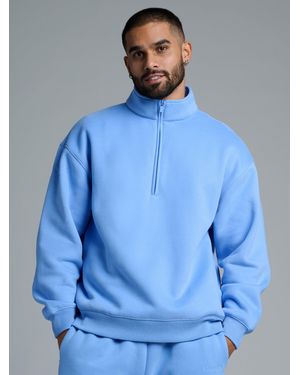 Comfrt Basic Quarter Zip Mock Neck - Blue
