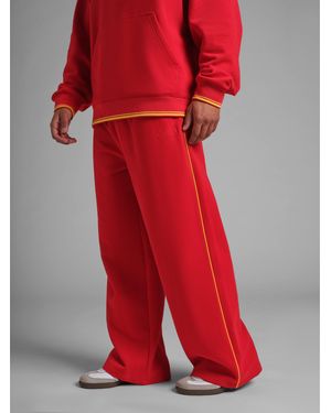 Comfrt Laid Back Halo Lightweight Wide Leg Pant - Red