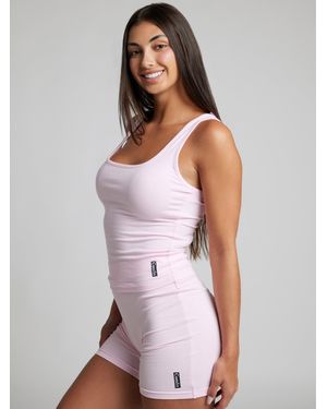 Comfrt Rib Contour Waist Length Tank - White