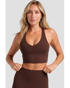 Comfrt Core V-Neck Crop Tank - Brown