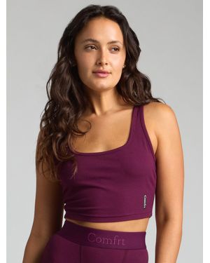 Comfrt Rib Contour Crop Tank - Purple