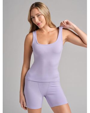 Comfrt Rib Contour Waist Length Tank - Purple