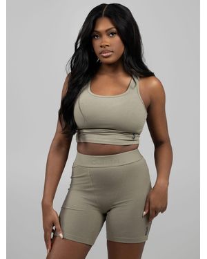 Comfrt Rib Contour Crop Tank - Green