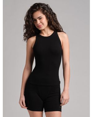 Comfrt Rib Contour High Neck Tank - Black