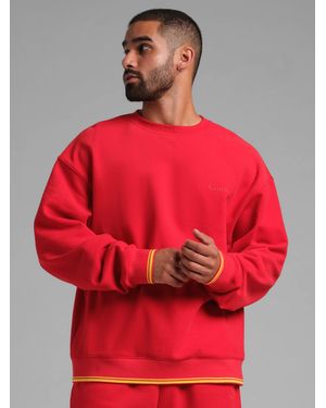 Comfrt Laid Back Halo Lightweight Crew Sweatshirt - Red