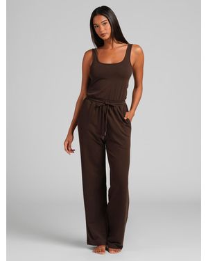 Comfrt Luxe Terry Jumpsuit - Brown