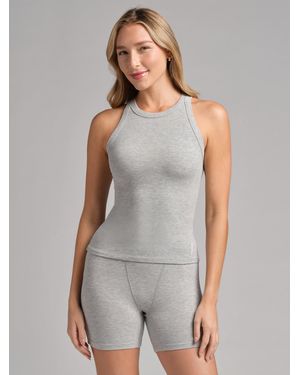 Comfrt Rib Contour High Neck Tank - Gray