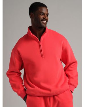 Comfrt Basic Quarter Zip Mock Neck - Red