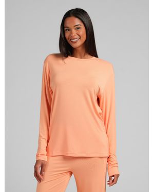 Comfrt Cloud Lounge Long Sleeve Tee Shirt - Orange