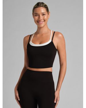 Comfrt Core Double Layer Crop Tank - Black