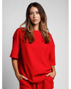 Comfrt Waffle Lounge Tee Shirt - Red