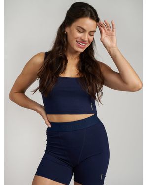 Comfrt Rib Contour Crop Tank - Blue