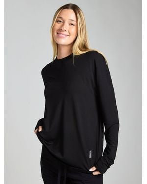 Comfrt Cloud Lounge Long Sleeve Tee Shirt - Black