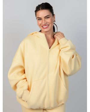 Comfrt Pastel Zip Hoodie - Natural