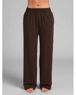 Comfrt Luxe Terry Lightweight Straight Leg Pants - Brown