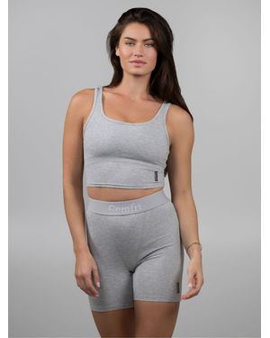 Comfrt Rib Contour Crop Tank - Gray