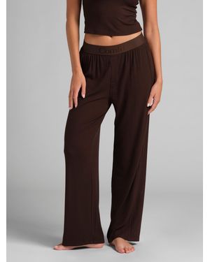 Comfrt Slinky Rib Lounge Pant - Brown