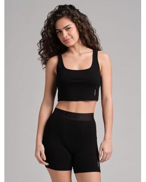 Comfrt Rib Contour Crop Tank - Black