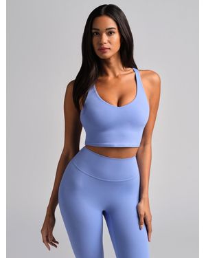 Comfrt Core V-Neck Crop Tank - Blue