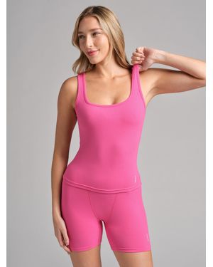 Comfrt Rib Contour Waist Length Tank - Pink