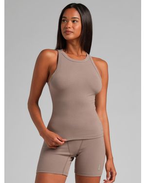Comfrt Rib Contour High Neck Tank - Gray