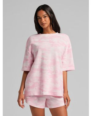 Comfrt Waffle Lounge Tee Shirt - Pink