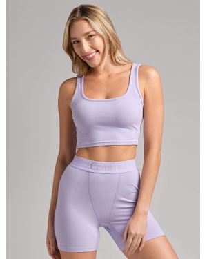 Comfrt Rib Contour Crop Tank - Purple