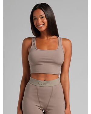Comfrt Rib Contour Crop Tank - Gray