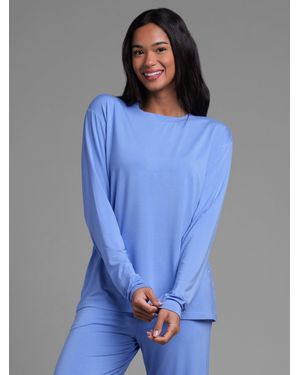 Comfrt Cloud Lounge Long Sleeve Tee Shirt - Blue