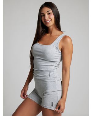 Comfrt Rib Contour Waist Length Tank - Gray