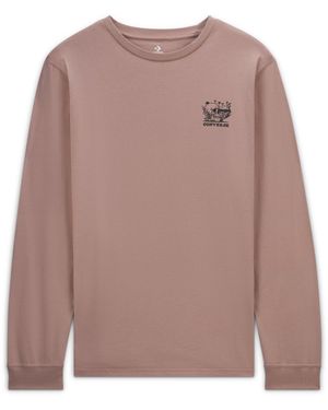 Converse Skull Caps Long-Sleeve T-Shirt Cotton For - Brown