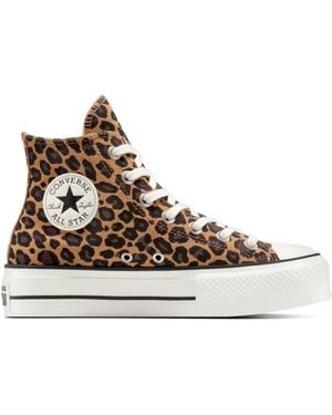 Converse Chuck Taylor All Star Lift Platform Leopard Suede For - Brown