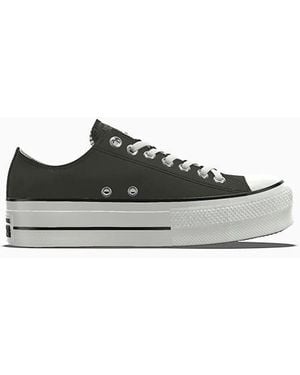 Converse Custom Chuck Taylor All Star Lift Platform Leather By You - Black