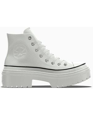Converse Custom Chuck Taylor All Star Lugged Heel Platform Leather By You - White