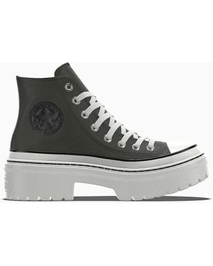 Converse Custom Chuck Taylor All Star Lugged Heel Platform Leather By You - Black