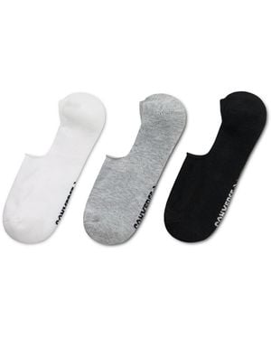 Converse 3-Pack Foundational Liner Socks Wordmark Across The Bottom Of Foot For - White