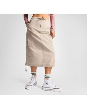 Converse Long Woven Cargo Skirt - Natural