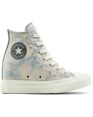 Converse Chuck 70 Wedge Platform Washed Denim Cotton For - Gray