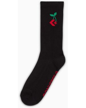 Converse Star chevron cherry crew socks - Schwarz