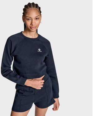 Converse Star Chevron Cropped Crew Neck - Blue