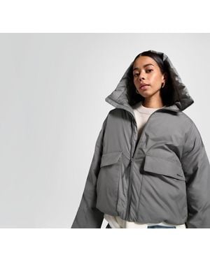 Converse Short Cargo Puffer Jacket - Grey