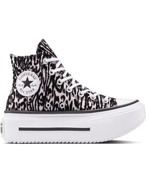 Converse Chuck Taylor All Star Lift Double Stack Platform Leopard Canvas - Blue