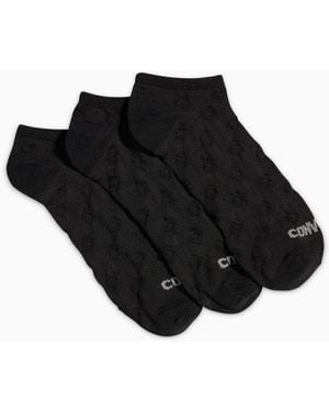 Converse 3-Pack Textured No-Show Socks Black - Schwarz
