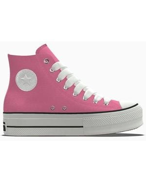 Converse Custom Chuck Taylor All Star Lift Platform By You - Pink