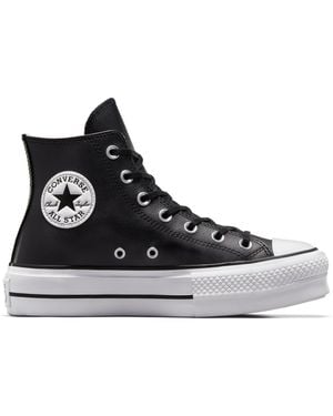 Converse Chuck Taylor All Star Leather Platform High Top Shoe For - Black