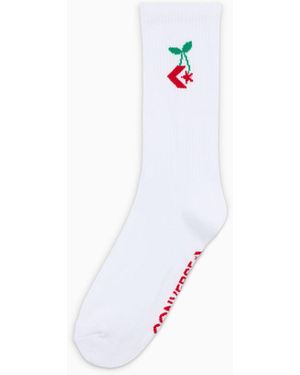 Converse Star chevron cherry crew socks - Weiß