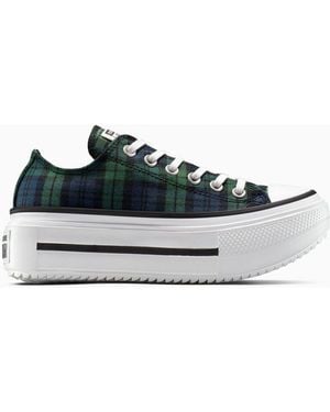 Converse Chuck Taylor All Star Lift Double Stack Platform Plaid - Blue